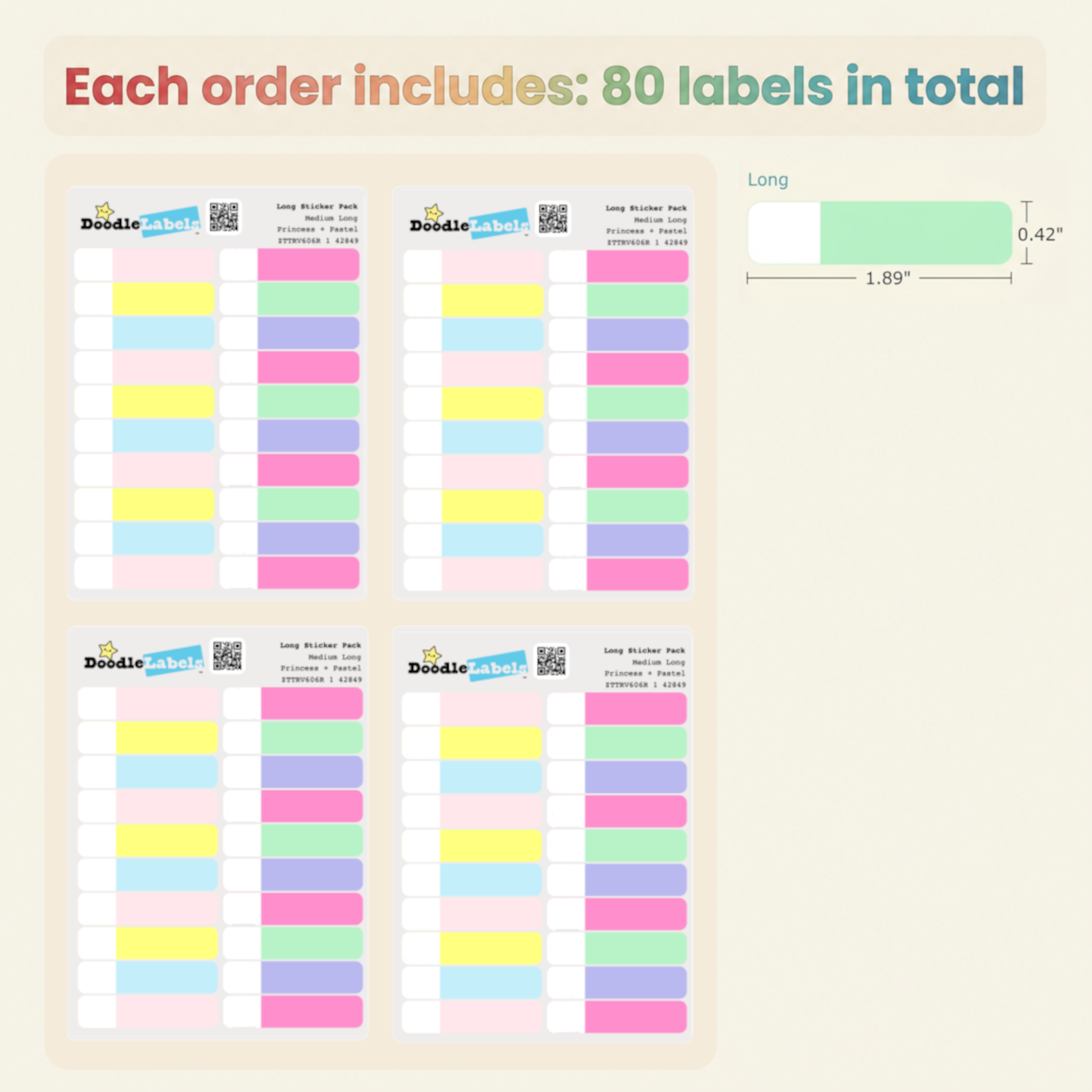Long Sticker Pack (80 labels)