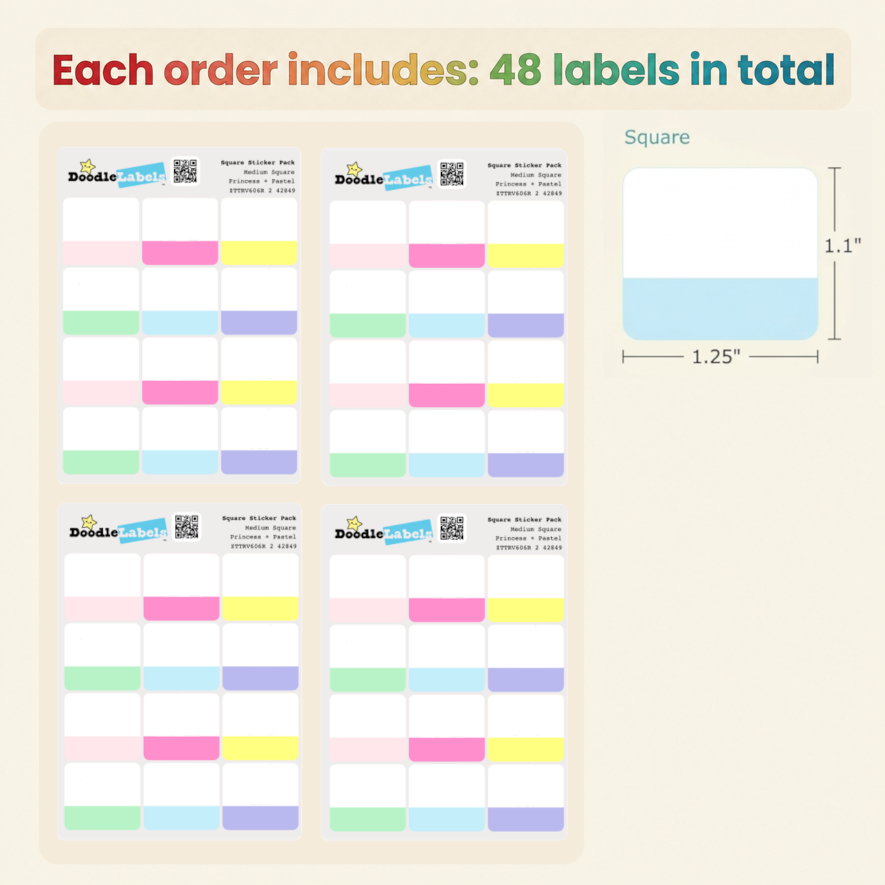 Square Sticker Pack (48 Labels)